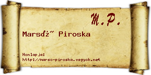 Marsó Piroska névjegykártya