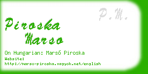 piroska marso business card
